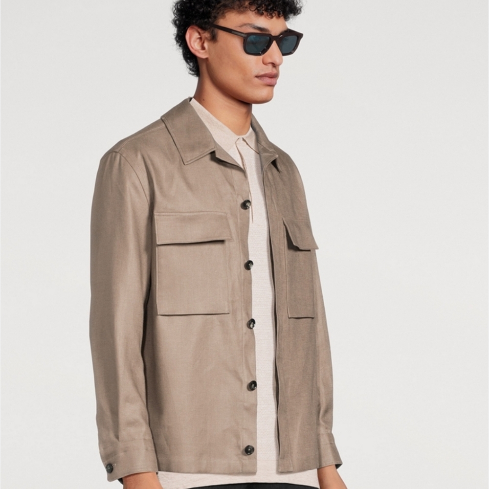 Club Monaco Men's Taupe Utility Jacket